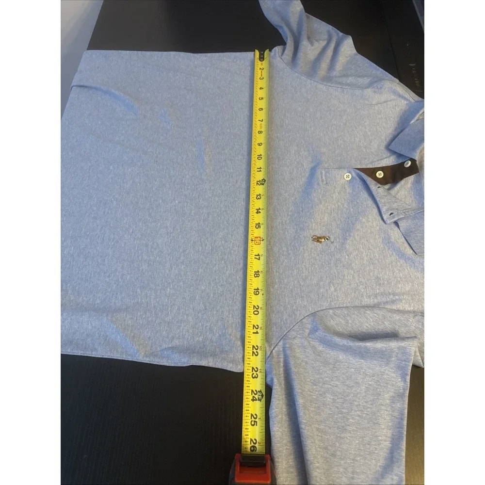 Polo Ralph Lauren Mens Large Long Sleeve Shirt Blue 3 Button Preppy Old Money‎